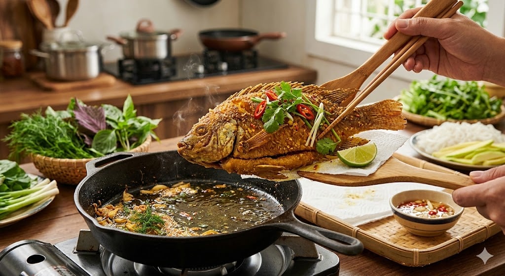 bi quyet ran ca gion rum nguyen mieng khong ban dau sat chao 162942