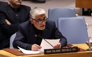 dai su Iran tai Lien hop quoc Amir Saeid Iravani phat bieu Cong hoa Hoi giao Iran reu