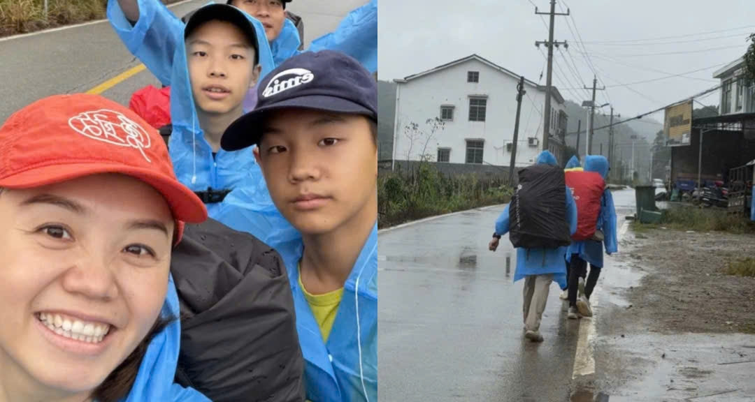 Vo Chong Dua 2 Con Di Bo 3 Ngay Vuot Quang Duong 85Km Ve Tham Ong Ba 2034